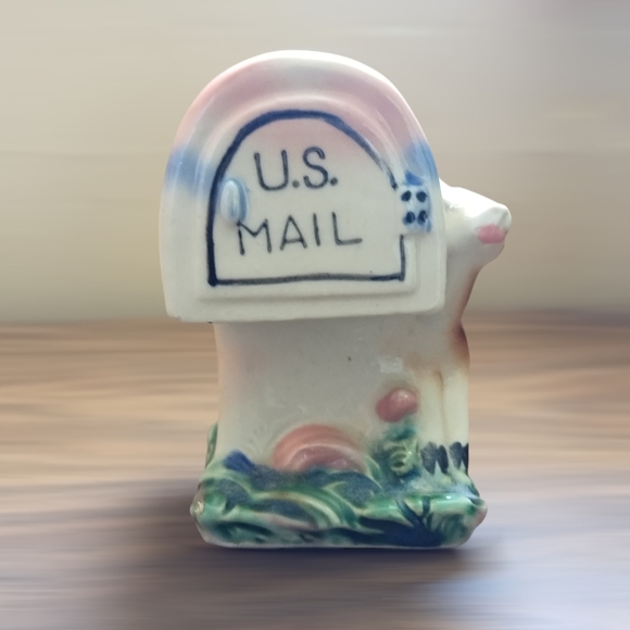 VINTAGE 1950’s HAND PAINTED CUTE CERAMIC DEER FAWN MAILBOX PLANTER JAPAN KAWAII - Picture 3 of 13
